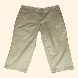 LL Bean Mens Comfort Waist Chino Pants Big Khaki Cotton 44x29 Actual Fit 42x24